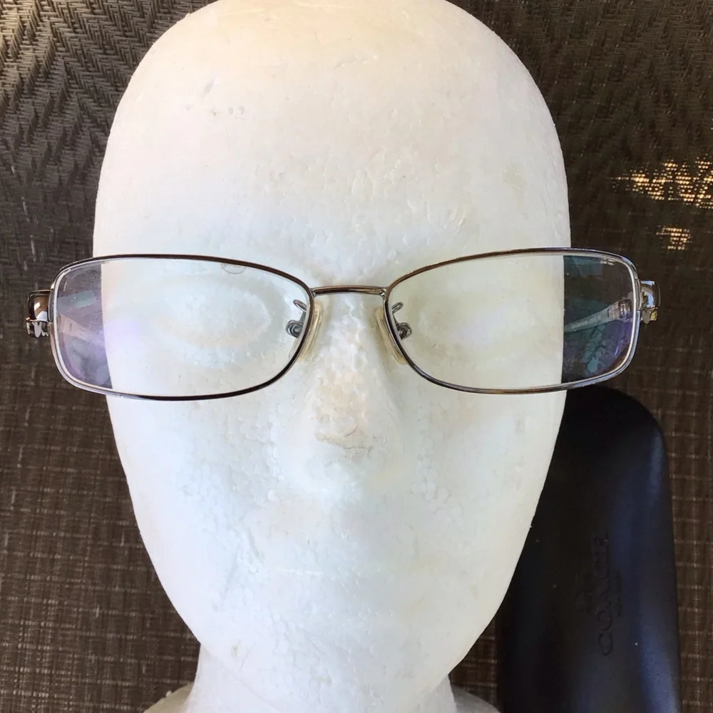 Coach Silver/Black Rectangle Eyeglasses Frames HC5005